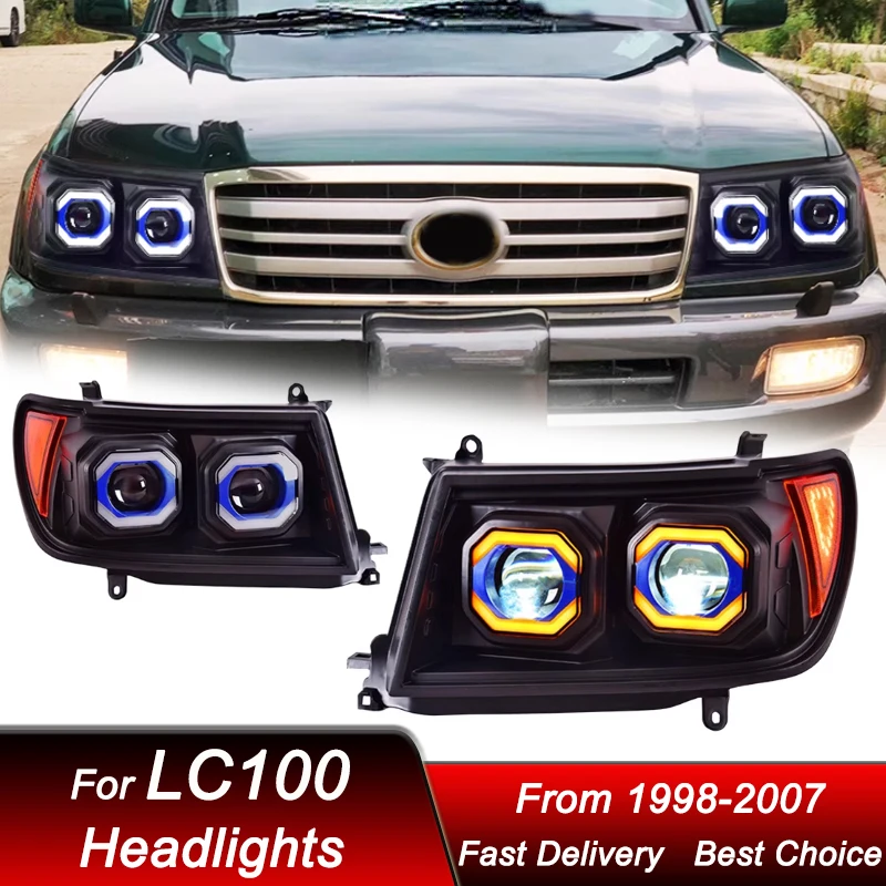 Поп-автомобильные фары для Toyota Land Cruiser LC100 1998-2007, новый стиль, светодиодный обновленный комплект аксессуаров для линз проектора с высокой настройкой
Поп-автомобильные фары для Toyota Land Cruiser LC100 1998-2007, новый стиль, светодиодный обновленный комплект аксессуаров для линз проектора с высокой настройкой