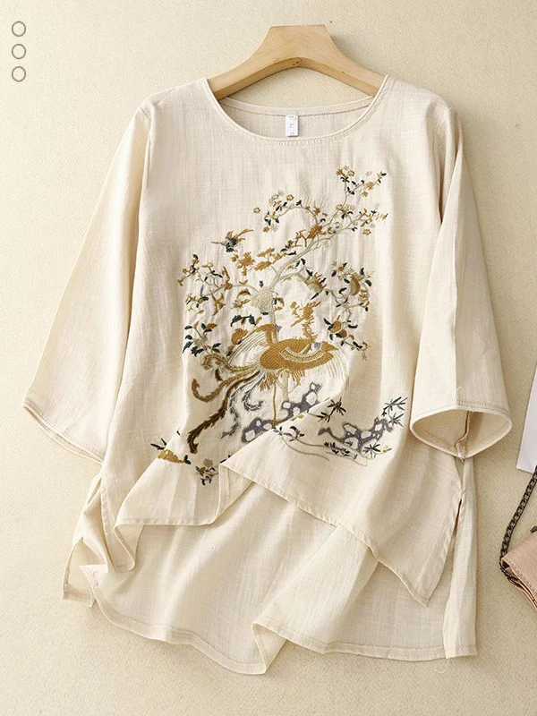 Linen Cotton Blend Short Sleeve Embroidered Women's Shirt Korean Style Commute Fashion Loose Fit Breathable Comfortable
Linen Cotton Blend Short Sleeve Embroidered Women's Shirt Korean Style Commute Fashion Loose Fit Breathable Comfortable