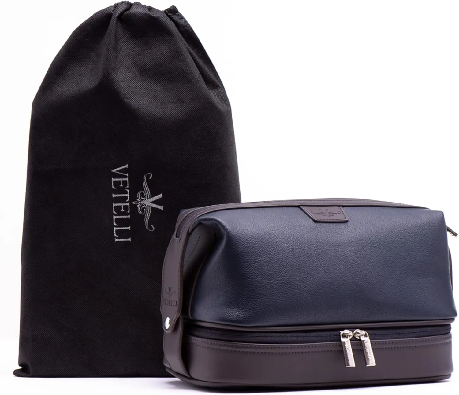 Large Leather Men's Travel Toiletry and Shaving Case with Zippered Compartments and Handles
Large Leather Men's Travel Toiletry and Shaving Case with Zippered Compartments and Handles