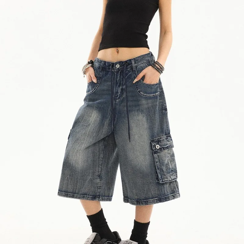 Women Solid Capri Jeans Denim Trousers Pockets Calf Lenth Mid Waist Zipper Wide Leg Pant Loose Y2k Streetwear Casual 2026 Summer
Women Solid Capri Jeans Denim Trousers Pockets Calf Lenth Mid Waist Zipper Wide Leg Pant Loose Y2k Streetwear Casual 2026 Summer