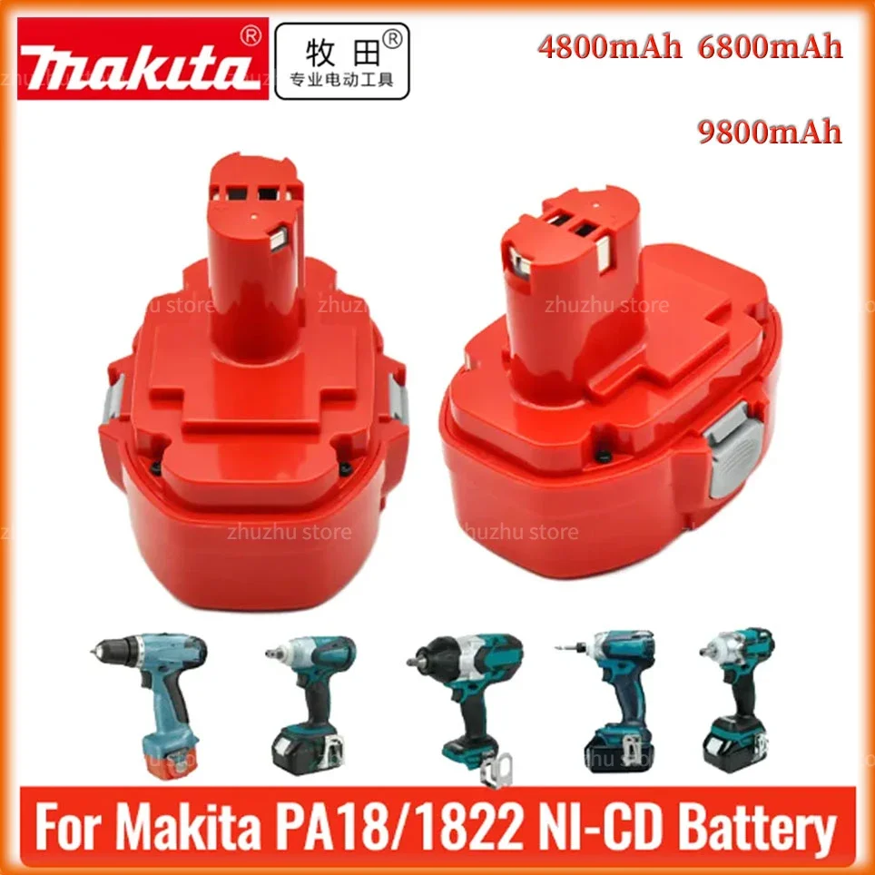 Original 18V Makita 4800mAh 6800mAh Ni-MH Battery Replace Makita PA18 1822 1823 1833 1834 1835 1835F 192828-1 192829-9 18V Tools
Original 18V Makita 4800mAh 6800mAh Ni-MH Battery Replace Makita PA18 1822 1823 1833 1834 1835 1835F 192828-1 192829-9 18V Tools