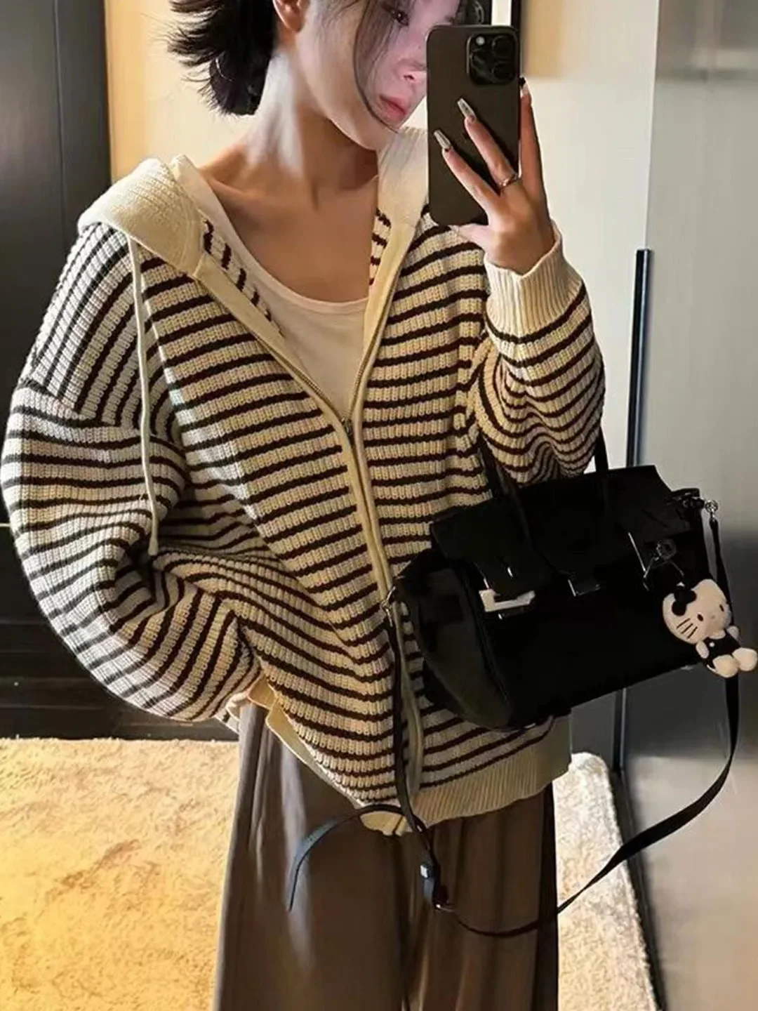 Women's Autumn Winter Loose Zipper Open Cardigan Soft Medium Korean College Sle Color Blo Striped Hooded Knitwear
Women's Autumn Winter Loose Zipper Open Cardigan Soft Medium Korean College Sle Color Blo Striped Hooded Knitwear