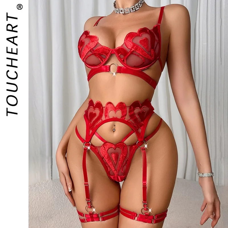 Toucheart кружево с вышивкой, сексуальное женское белье, трусики, подвязки, стальное кольцо, эротический комплект любви, обтягивающий открытый пупок, интересный комплект 
Toucheart кружево с вышивкой, сексуальное женское белье, трусики, подвязки, стальное кольцо, эротический комплект любви, обтягивающий открытый пупок, интересный комплект