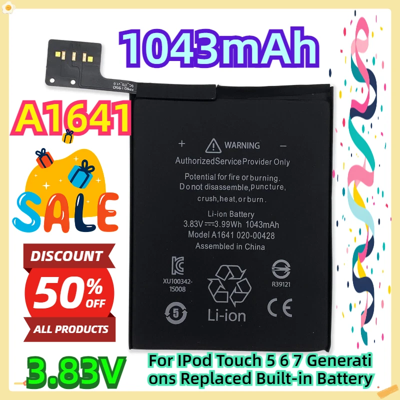 Для IPod Touch 5 6 7 поколений 1043 мАч 3,83 В Замененный встроенный аккумулятор
Для IPod Touch 5 6 7 поколений 1043 мАч 3,83 В Замененный встроенный аккумулятор