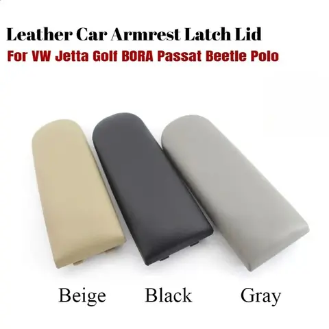 Car Armrest Latch Lid Center Console Cover For VW Jetta Golf 4 MK4 BORA Passat B5 Beetle Polo 6R 9N 1PC Leather Protector Cap