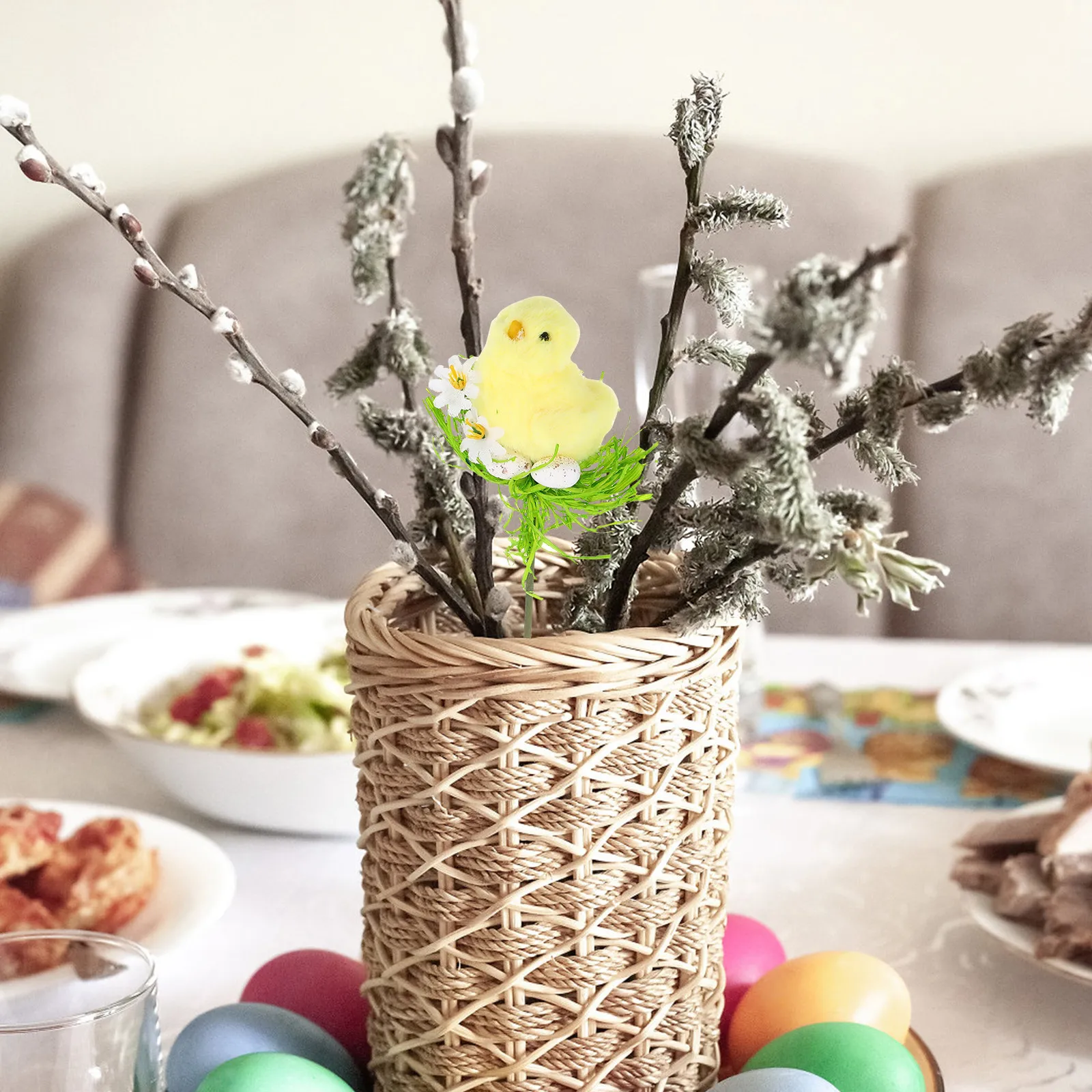Realistic Yellow Artificial Easter Chicken Branch Picks Spring Floral Decor for Home Garden Arrangement Artificial Easter Stems
Realistic Yellow Artificial Easter Chicken Branch Picks Spring Floral Decor for Home Garden Arrangement Artificial Easter Stems