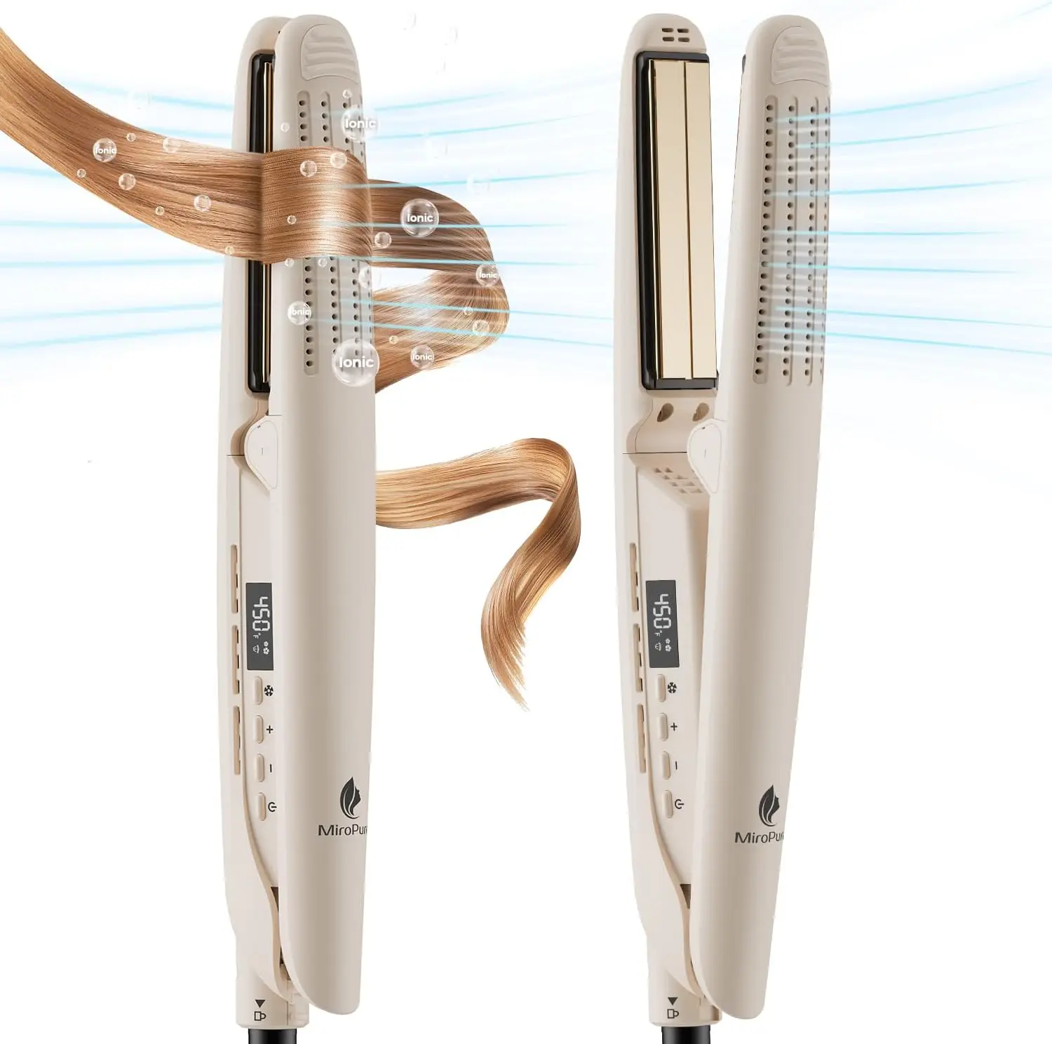 2-in-1 Hair Straightener and Curler, 360° Airflow Styler with Cool Air, Titanium Ceramic Ionic, Auto Off, Dual Voltage
2-in-1 Hair Straightener and Curler, 360° Airflow Styler with Cool Air, Titanium Ceramic Ionic, Auto Off, Dual Voltage