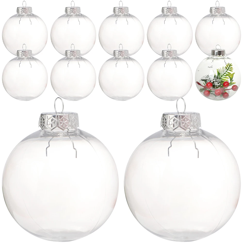 12 Pcs Christmas Balls Clear naments Reusable Fillable Plastic Decorations Xmas Tree Pendants Holiday Home Accessories
12 Pcs Christmas Balls Clear naments Reusable Fillable Plastic Decorations Xmas Tree Pendants Holiday Home Accessories