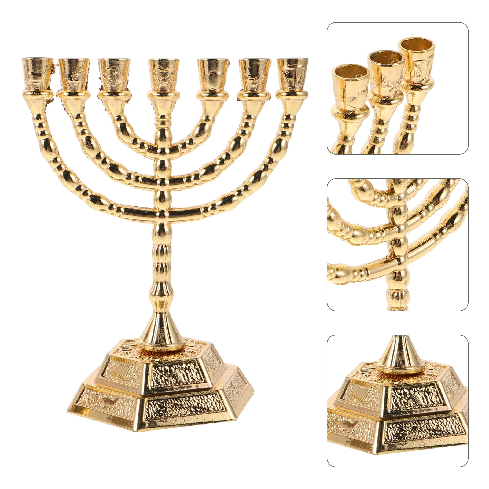 1 set 1 Set 7-Branch Menorah Holder Statue Gold Metal Vintage Jerusalem Temple Design Tabletop Decor For Hanukkah Shabbat
1 set 1 Set 7-Branch Menorah Holder Statue Gold Metal Vintage Jerusalem Temple Design Tabletop Decor For Hanukkah Shabbat