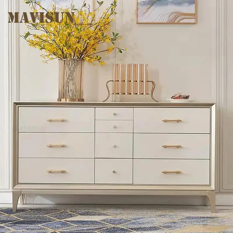 White Long And High Multifunctional Sideboard Gold Metal Handle Living Room Cabinets Light Luxury Solid Wood Chests Of Drawers
White Long And High Multifunctional Sideboard Gold Metal Handle Living Room Cabinets Light Luxury Solid Wood Chests Of Drawers