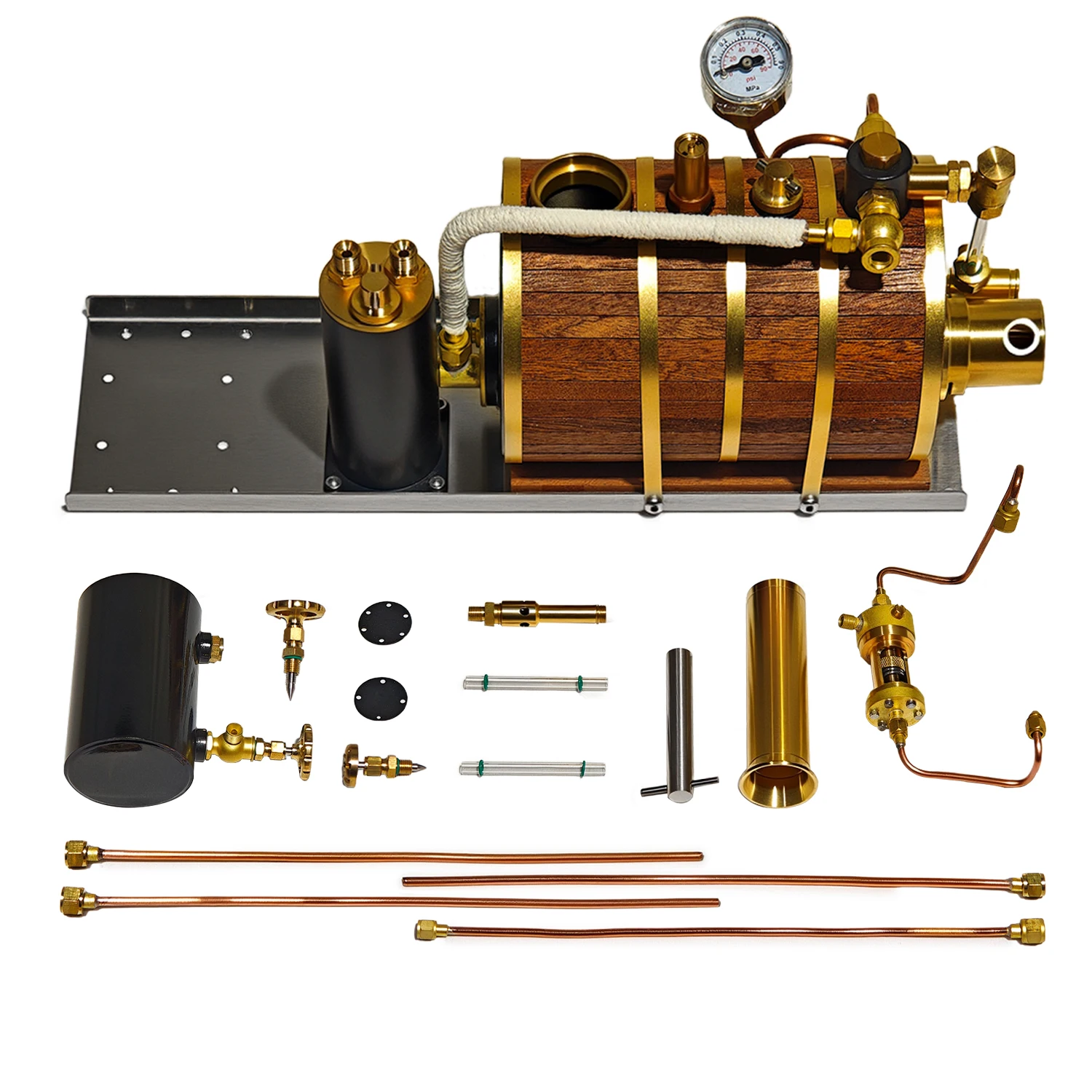 Horizontal Brass Steam Boiler with Safety Valve and Pressure Gauge RC Steam Ship Boiler Model Suitable for Ship Models Toys
Horizontal Brass Steam Boiler with Safety Valve and Pressure Gauge RC Steam Ship Boiler Model Suitable for Ship Models Toys