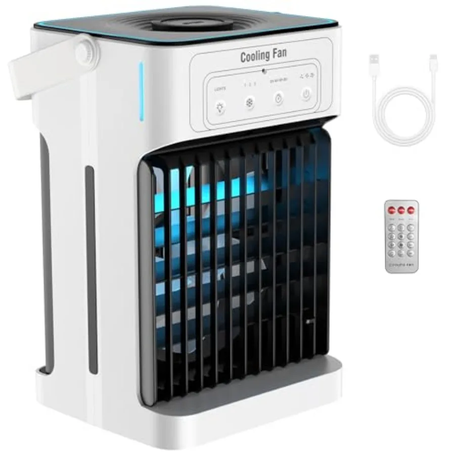 Portable Air Conditioner, Upgraded Motor Evaporative Air Cooler with Remote, 3 Speeds and 3 Mist, 7 Color Night Light Cooling F
Portable Air Conditioner, Upgraded Motor Evaporative Air Cooler with Remote, 3 Speeds and 3 Mist, 7 Color Night Light Cooling F