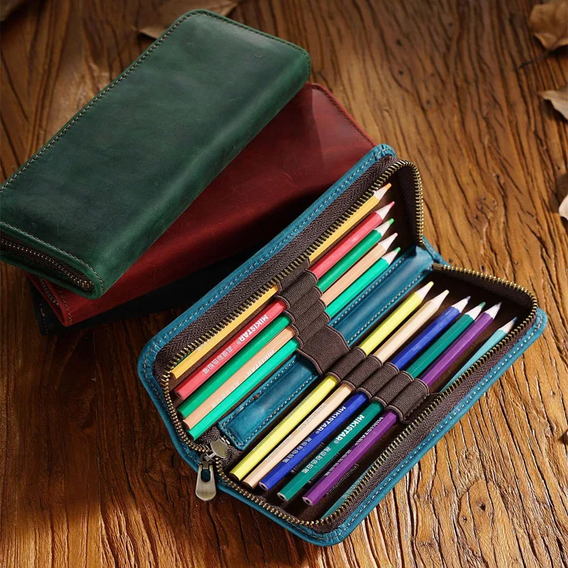 First Layer Cowhide Pencil Case Pencil Bag Retro Crazy Horse Leather Square Zipper Leather Creative Pencil Case
First Layer Cowhide Pencil Case Pencil Bag Retro Crazy Horse Leather Square Zipper Leather Creative Pencil Case