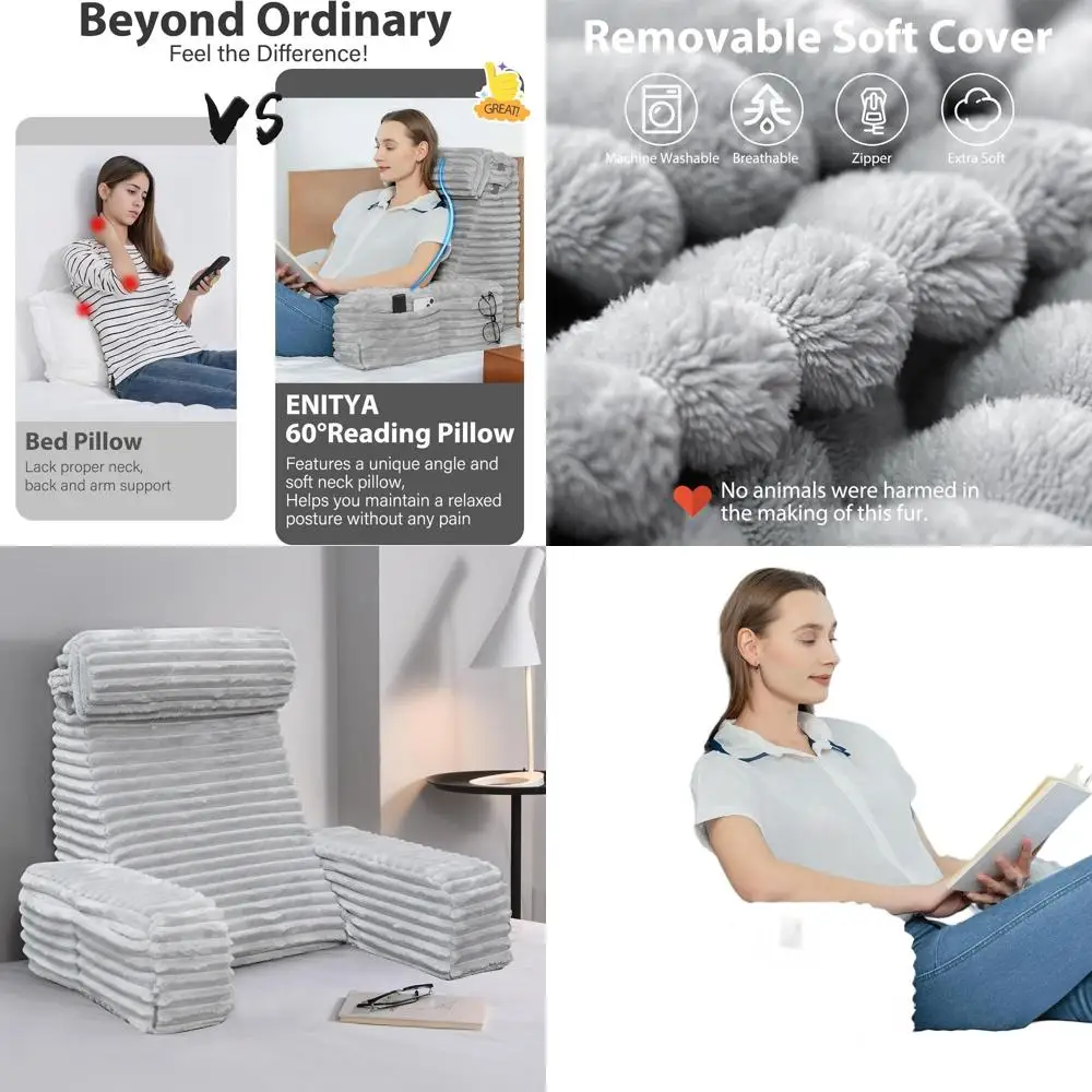 Эргономичная серая подушка для сидения, чтения и восстановления после операции
Эргономичная серая подушка для сидения, чтения и восстановления после операции