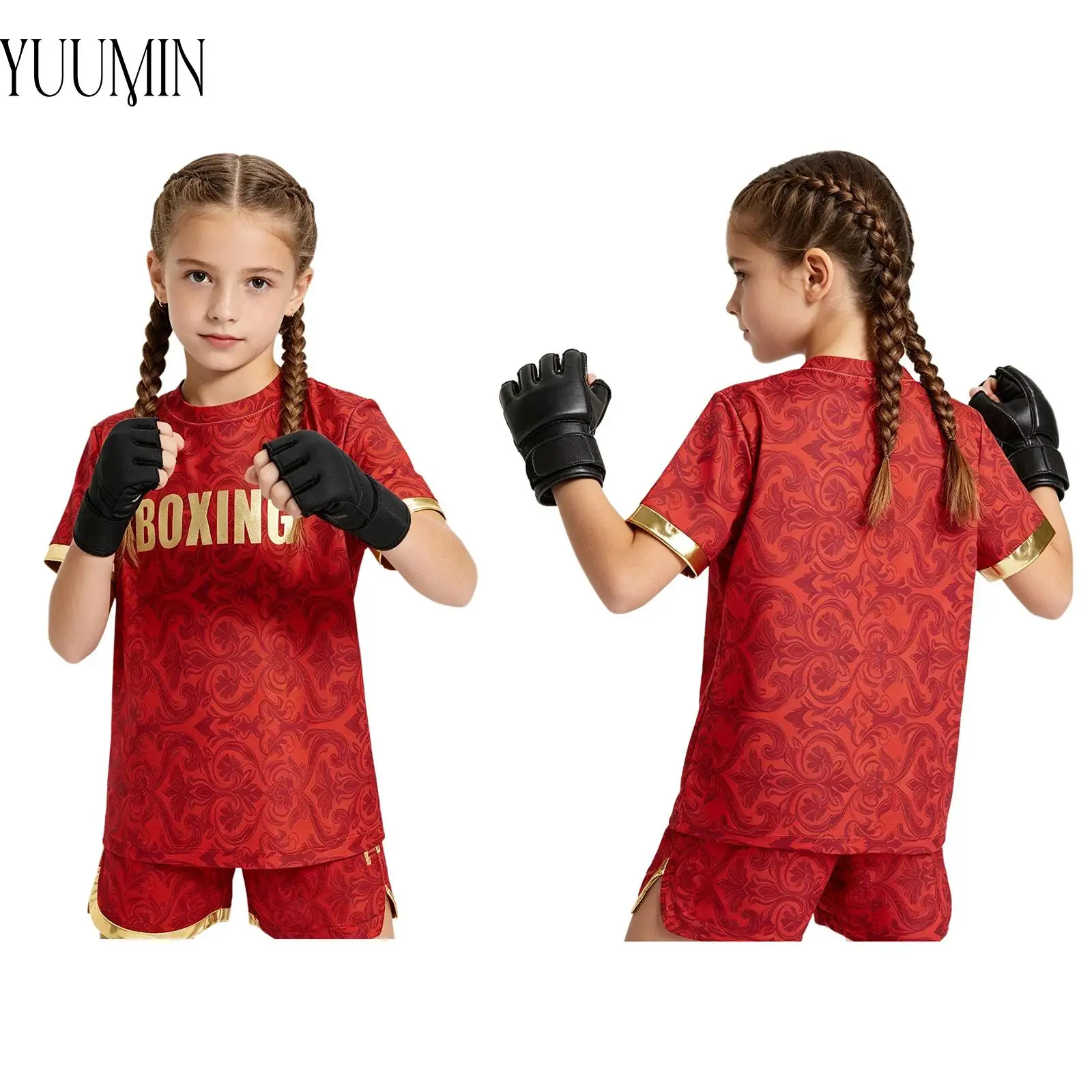Kids Quick Dry Boxing Top Round Neck Short Sleeve Metallic Breathable Stretchy Lightweight for Summer Gym Sports Training
Kids Quick Dry Boxing Top Round Neck Short Sleeve Metallic Breathable Stretchy Lightweight for Summer Gym Sports Training