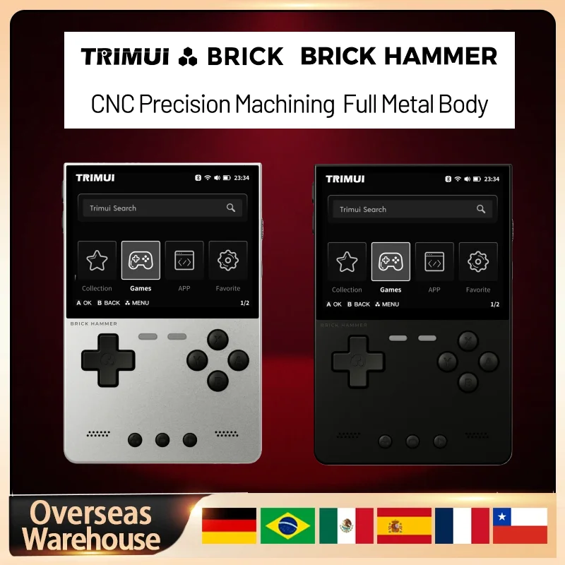 TRIMUI BRICK Hammer Retro Handheld Game Console 3.2'' IPS Screen Linux System CNC-Machined Metal Exterior Key LED Lighting Gift
TRIMUI BRICK Hammer Retro Handheld Game Console 3.2'' IPS Screen Linux System CNC-Machined Metal Exterior Key LED Lighting Gift