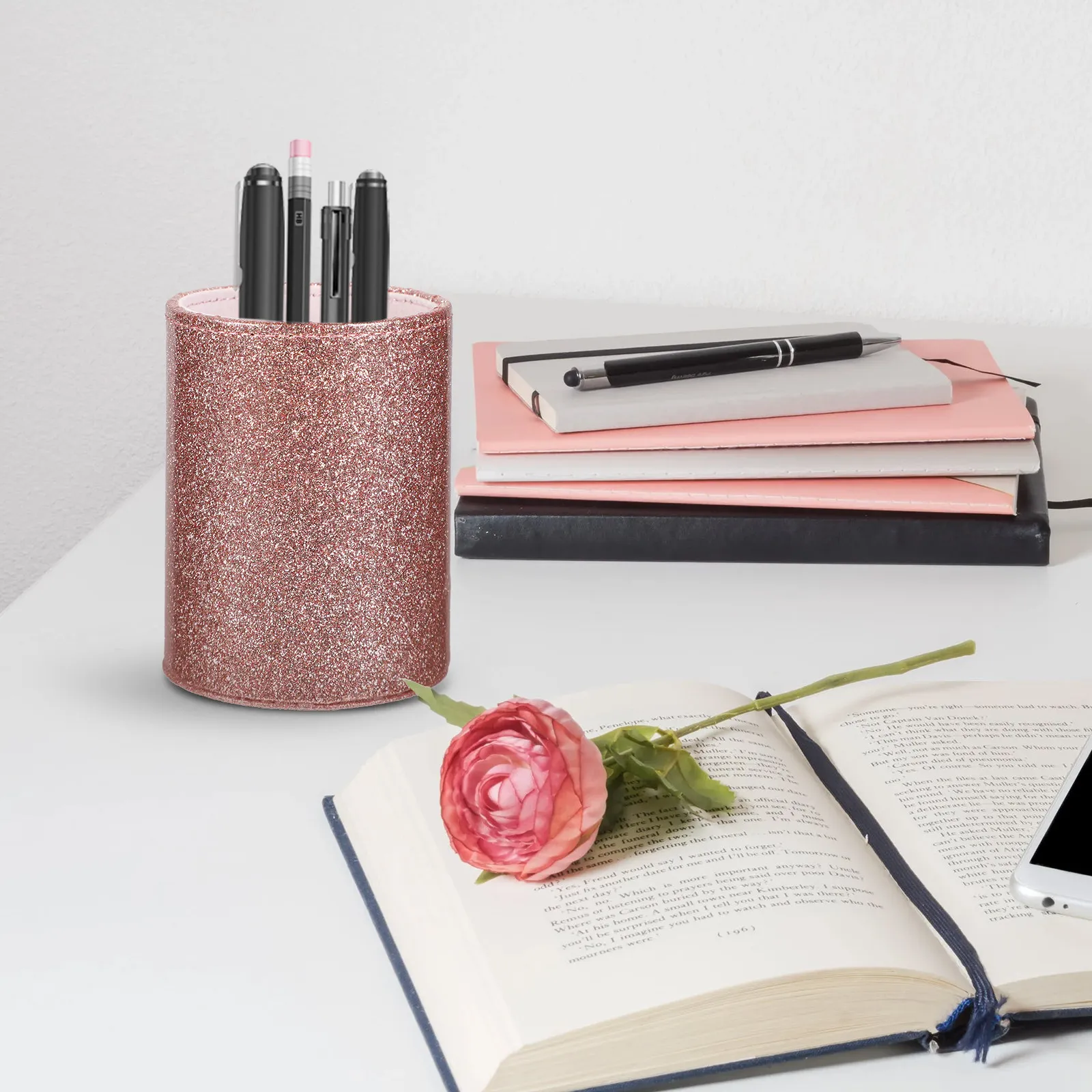 Rose Gold Makeup Brush Holder PU Storage Bucket for Travel Gym Camping Bathroom Organization Desk Organizer
Rose Gold Makeup Brush Holder PU Storage Bucket for Travel Gym Camping Bathroom Organization Desk Organizer