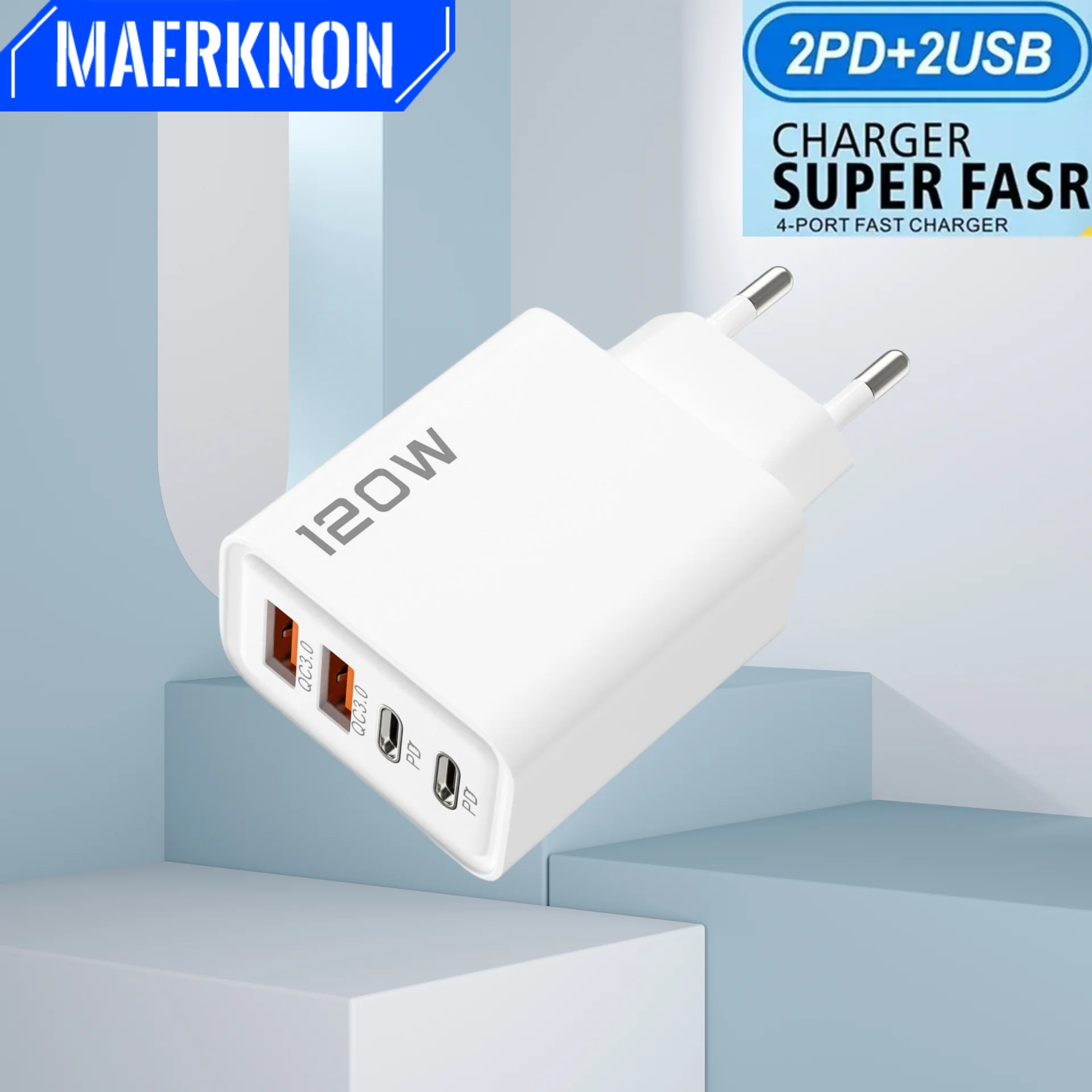 120W 4 Ports USB Charger Type C Fast Charging Mobile Phone Adapter For iPhone 16 Samsung Xiaomi PD Quick Charge 3.0 Wall Adapter
120W 4 Ports USB Charger Type C Fast Charging Mobile Phone Adapter For iPhone 16 Samsung Xiaomi PD Quick Charge 3.0 Wall Adapter