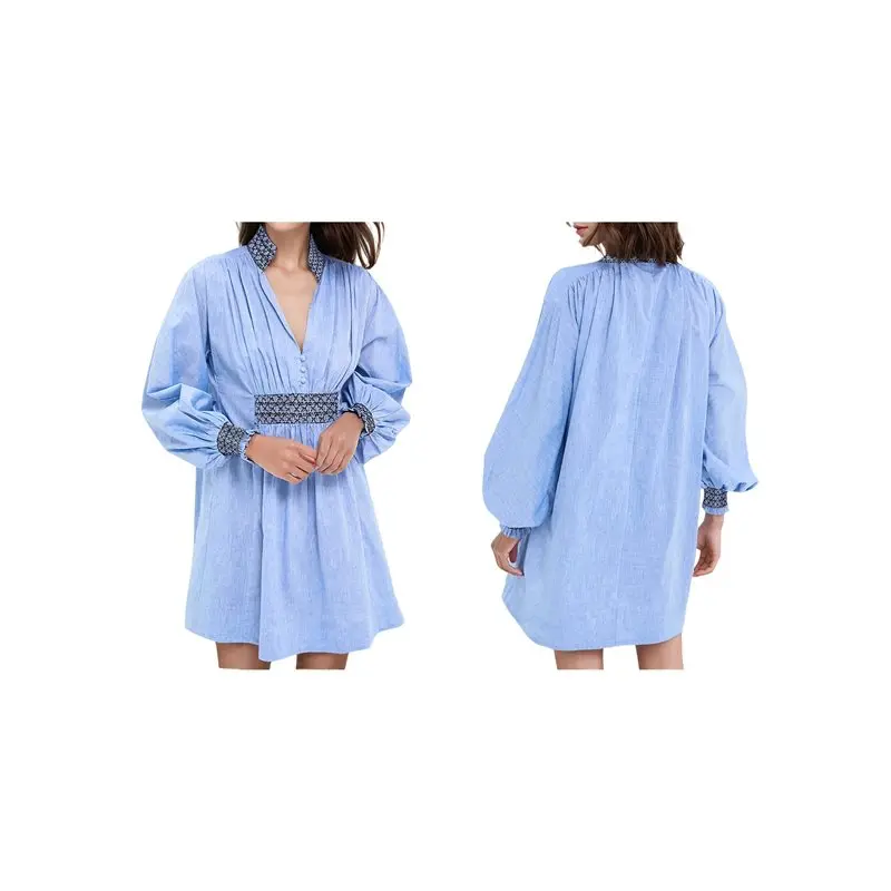 NEW-Women Shirt Dress Long Sleeve Casual V Neck A For Line For Mini Dress
NEW-Women Shirt Dress Long Sleeve Casual V Neck A For Line For Mini Dress