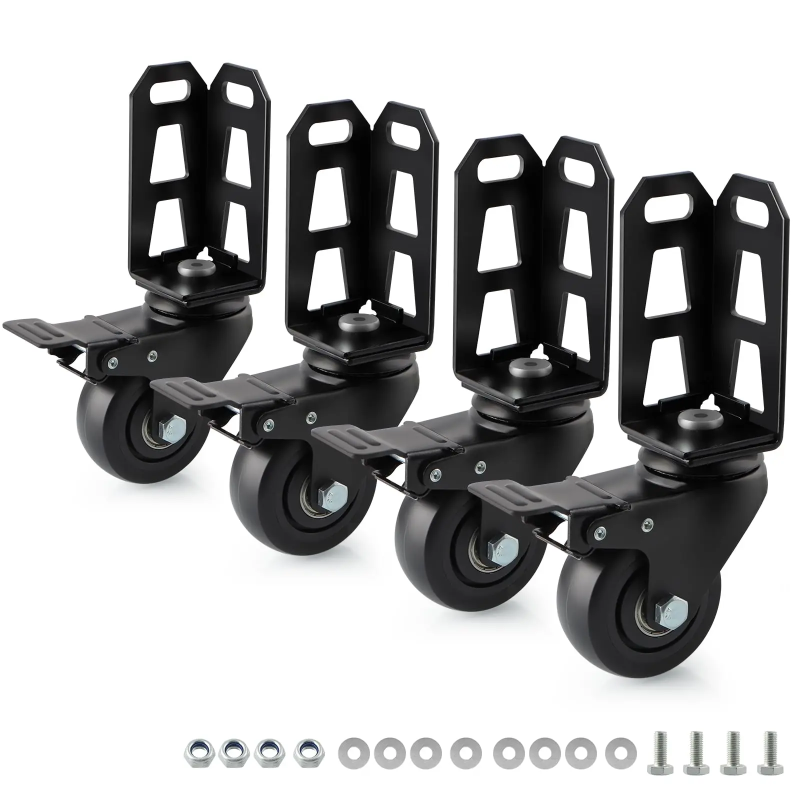 4 Pack 3 Inch Heavy-Duty Swivel Casters With Lock For Boltless Storage Racks, 1000 Lbs Total Load Capacity
4 Pack 3 Inch Heavy-Duty Swivel Casters With Lock For Boltless Storage Racks, 1000 Lbs Total Load Capacity