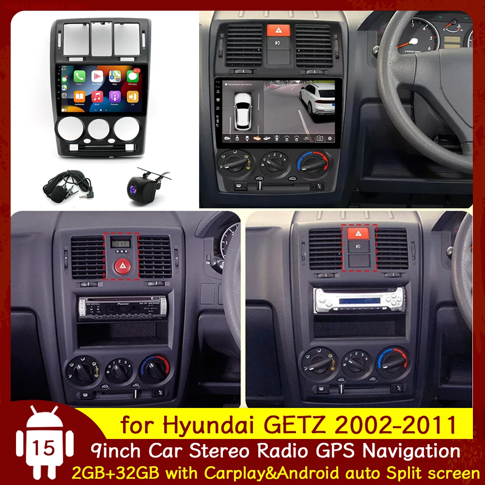 2+32G 9'' Car Stereo Radio GPS Navigation for Hyundai GETZ 2002-2011 Android15 with Carplay Android Auto Bluetooth WiFi FM/RDS
2+32G 9'' Car Stereo Radio GPS Navigation for Hyundai GETZ 2002-2011 Android15 with Carplay Android Auto Bluetooth WiFi FM/RDS