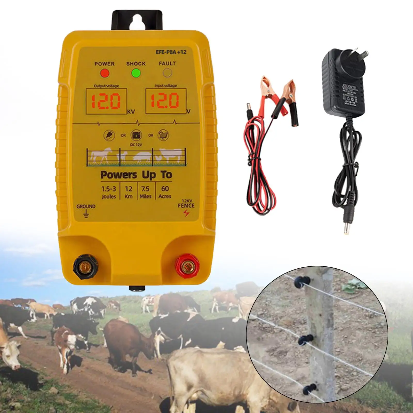 Electric Fence Energizer Sturdy Livestock Fence Charger for Lawn Farm Cattle
Electric Fence Energizer Sturdy Livestock Fence Charger for Lawn Farm Cattle