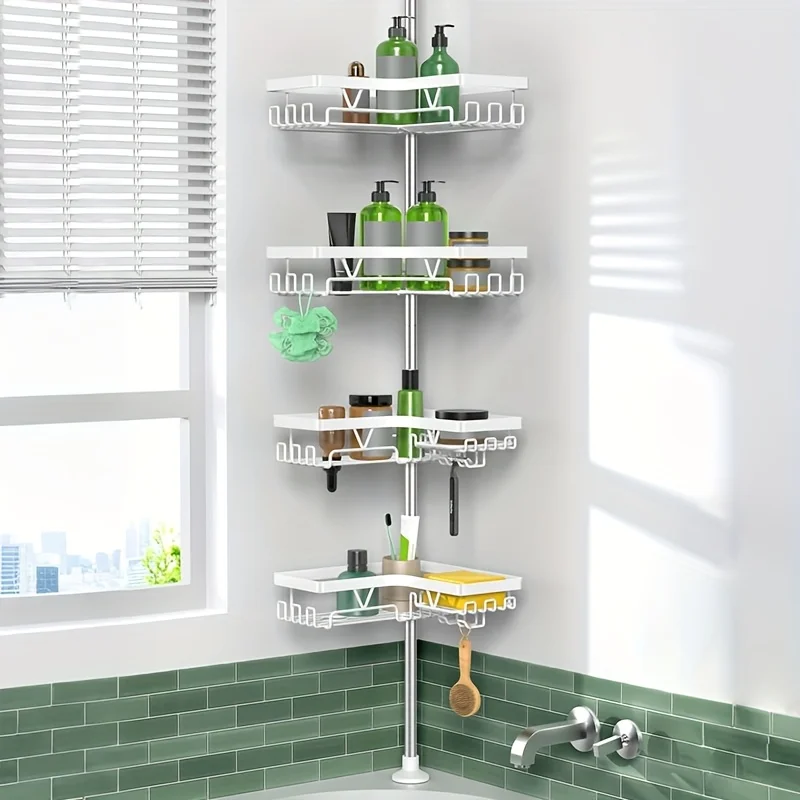 4-layer Height Adjustable Shower Rack, Extendable Shower Rack, Suitable for Shower Interior, No Drilling Required, Shampoo And Conditioner Storage, Shower Gel Storage, Suitable for Bathtub Shampoo Accessory Storage Rack, Shower Room, Shower Room
4-layer Height Adjustable Shower Rack, Extendable Shower Rack, Suitable for Shower Interior, No Drilling Required, Shampoo And Conditioner Storage, Shower Gel Storage, Suitable for Bathtub Shampoo Accessory Storage Rack, Shower Room, Shower Room