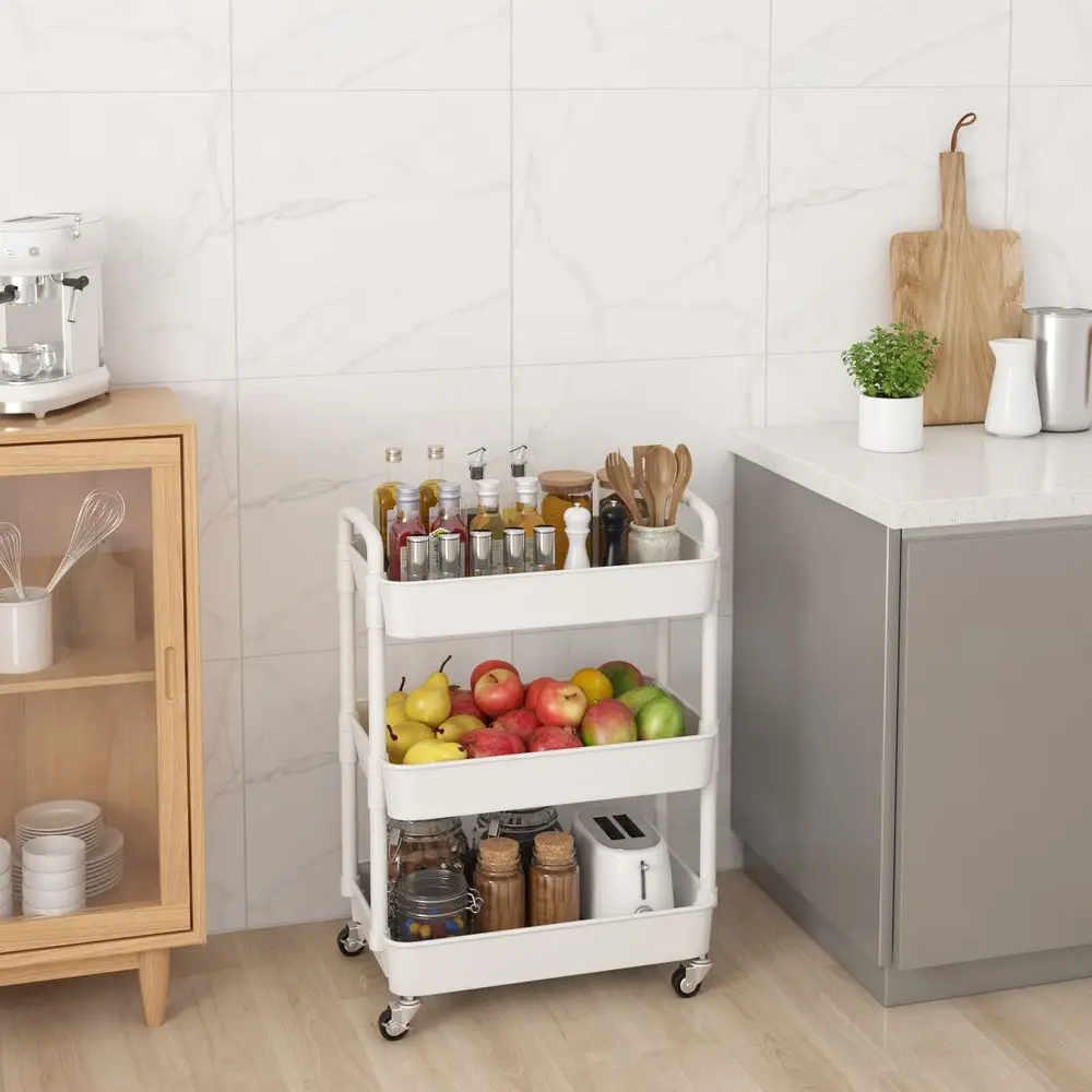 Utility Cart Storage Shelves Multifunction Plastic Storage Trolley Service Cart with Mesh Basket Handles and Wheels Easy Assemb
Utility Cart Storage Shelves Multifunction Plastic Storage Trolley Service Cart with Mesh Basket Handles and Wheels Easy Assemb