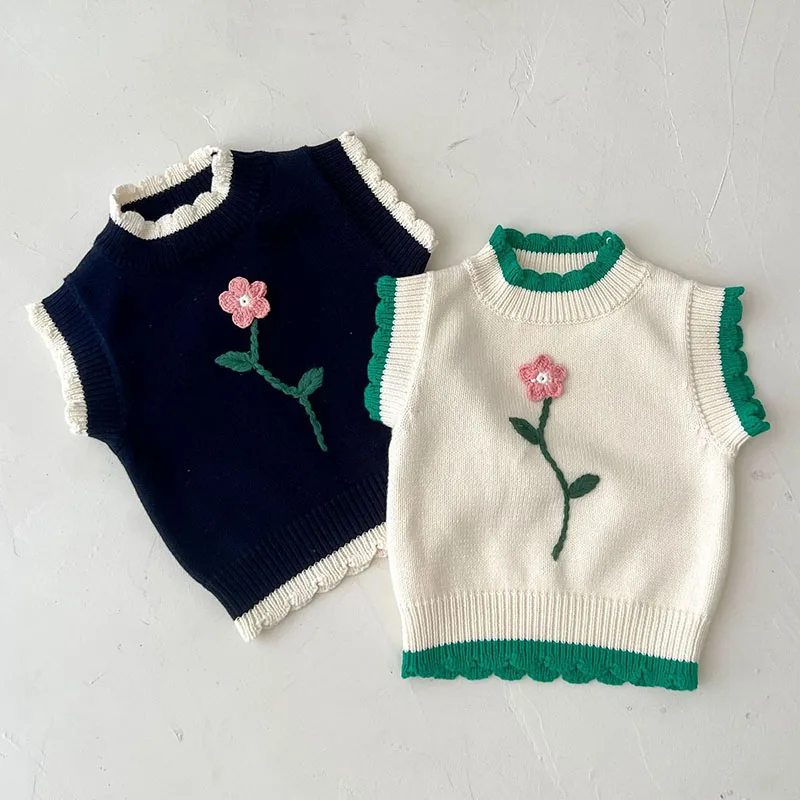 Toddler Baby Girls Sweater Pullover Sleeveless Floral Embroidery Autumn Spring Newborn Baby Girls Knitting Pullover Vest
Toddler Baby Girls Sweater Pullover Sleeveless Floral Embroidery Autumn Spring Newborn Baby Girls Knitting Pullover Vest