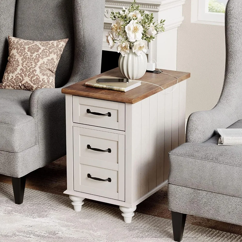End Table with Charging Station, White Side Table with Storage Cabinet and Drawer, Wood Nightstand with Power Outlets & USB Por
End Table with Charging Station, White Side Table with Storage Cabinet and Drawer, Wood Nightstand with Power Outlets & USB Por