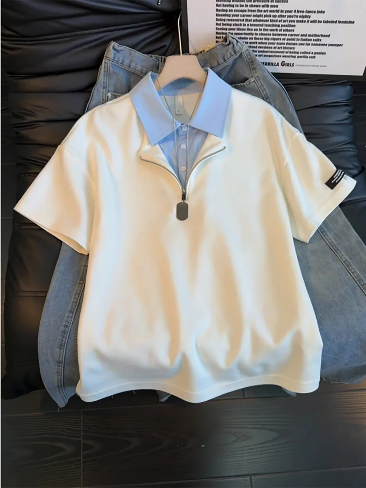 Color Block Collar Shirt Men's Short Sleeve Summer T-Shirt Shoulder Width Regular Fit Casual Style Contrast Design
Color Block Collar Shirt Men's Short Sleeve Summer T-Shirt Shoulder Width Regular Fit Casual Style Contrast Design