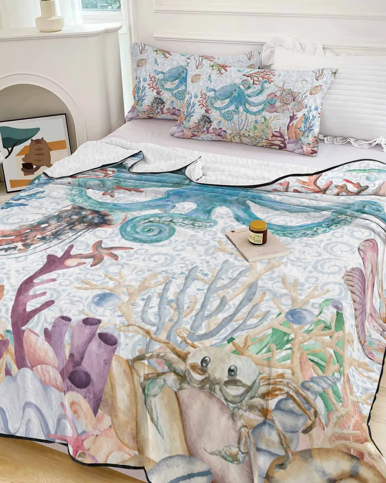 Summer Watercolor Ocean Shell Coral Summer Cooling Quilt Air Condition Blanket Comfortable Lightweight Bedroom Thin Quilt
Summer Watercolor Ocean Shell Coral Summer Cooling Quilt Air Condition Blanket Comfortable Lightweight Bedroom Thin Quilt