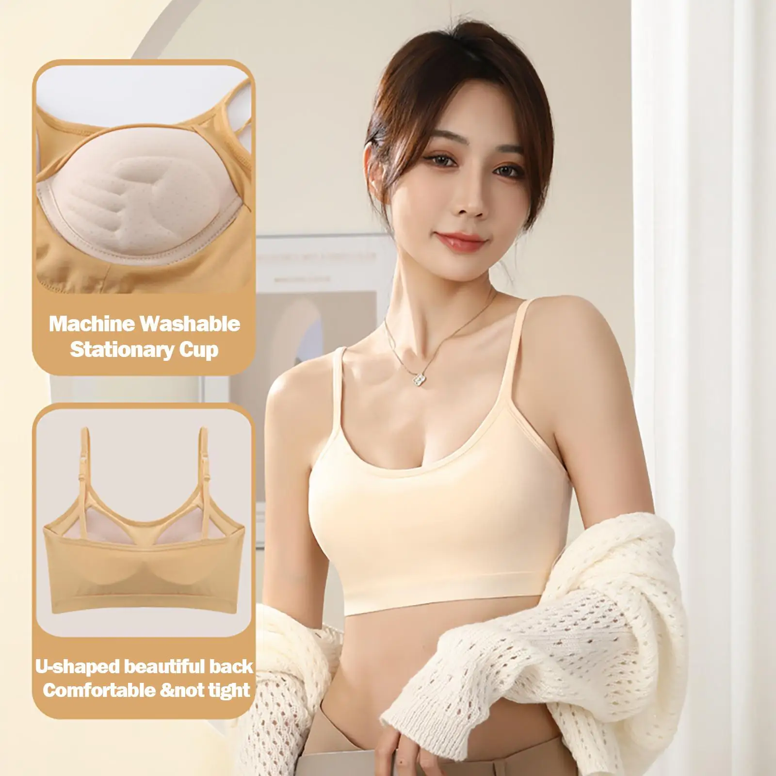 IUSIBRALEA Women's Cotton Sports Bra Wire-Free Fixed Cup Adjustable Straps Yoga Fitness Breathable Comfort Elegant Back Design
IUSIBRALEA Women's Cotton Sports Bra Wire-Free Fixed Cup Adjustable Straps Yoga Fitness Breathable Comfort Elegant Back Design
