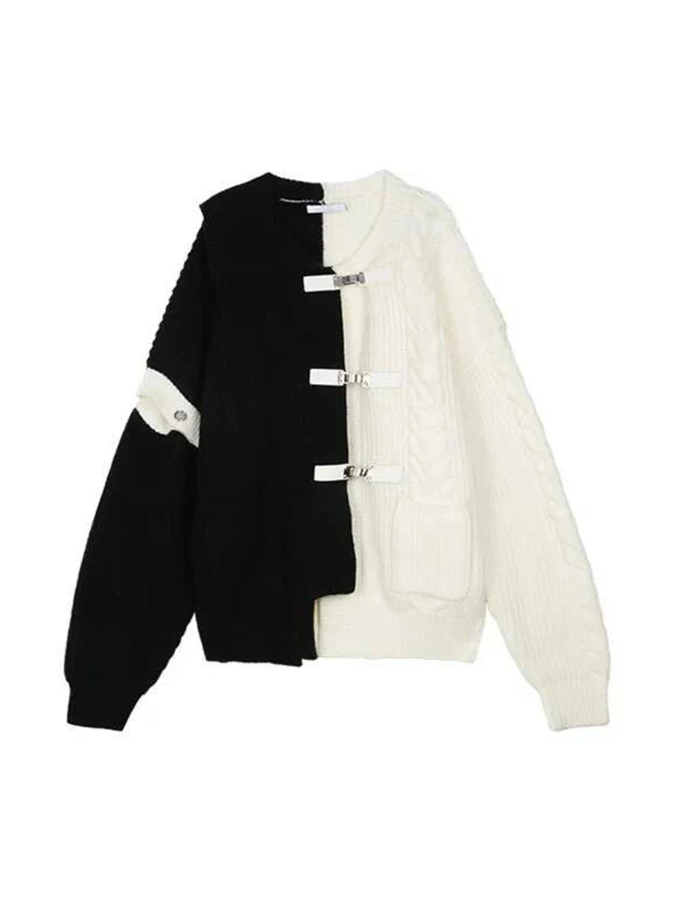 Women Patchwork Cardigan Cashmere Sweater Harajuku Korean Y2k Long Sleeves Oversize Sweaters Jumper Vintage 2000s Clothes Autumn
Women Patchwork Cardigan Cashmere Sweater Harajuku Korean Y2k Long Sleeves Oversize Sweaters Jumper Vintage 2000s Clothes Autumn