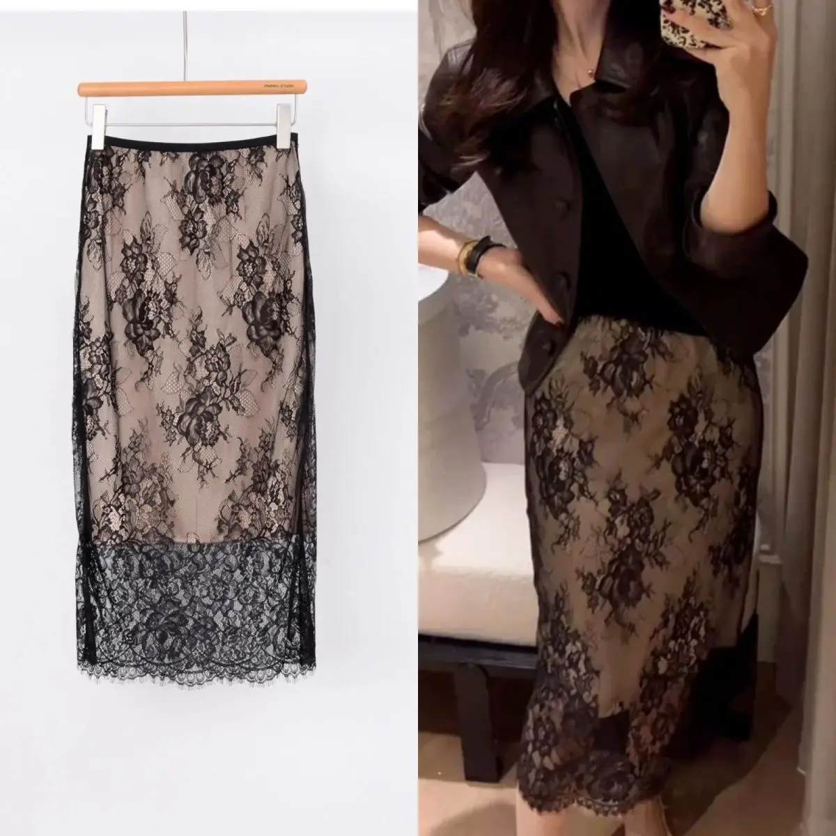 Black Lace Skirt Women's New Autumn Popular Design Sense Fashion Celebrity Versatile Medium and Long Skirts
Black Lace Skirt Women's New Autumn Popular Design Sense Fashion Celebrity Versatile Medium and Long Skirts