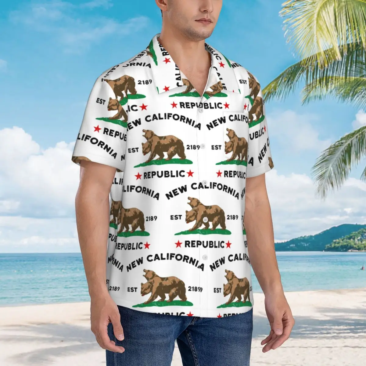 New California Republic Hawaiian Shirts Casual Men Short Sleeve Shirt for Summer Beach Men's Button Tops
New California Republic Hawaiian Shirts Casual Men Short Sleeve Shirt for Summer Beach Men's Button Tops