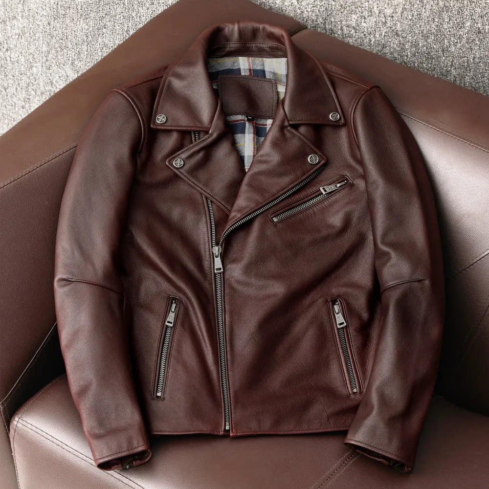 American retro locomotive first layer thickened cowhide leather men's tough guy heavy industry racing jacket
American retro locomotive first layer thickened cowhide leather men's tough guy heavy industry racing jacket