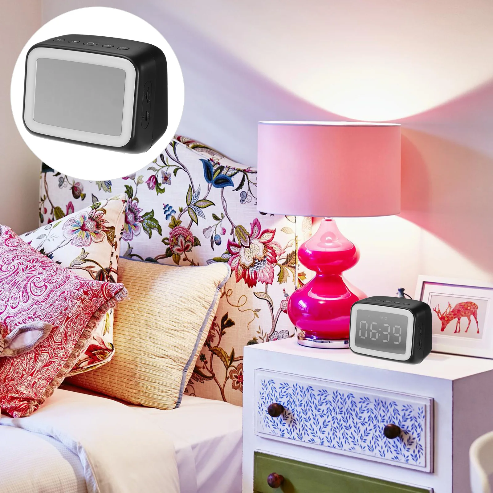 Alarm With Speaker Wireless Digital For Bedroom Office Compact Bedside Clock Large Screen Mute Alarm Clock For Home 
Alarm With Speaker Wireless Digital For Bedroom Office Compact Bedside Clock Large Screen Mute Alarm Clock For Home