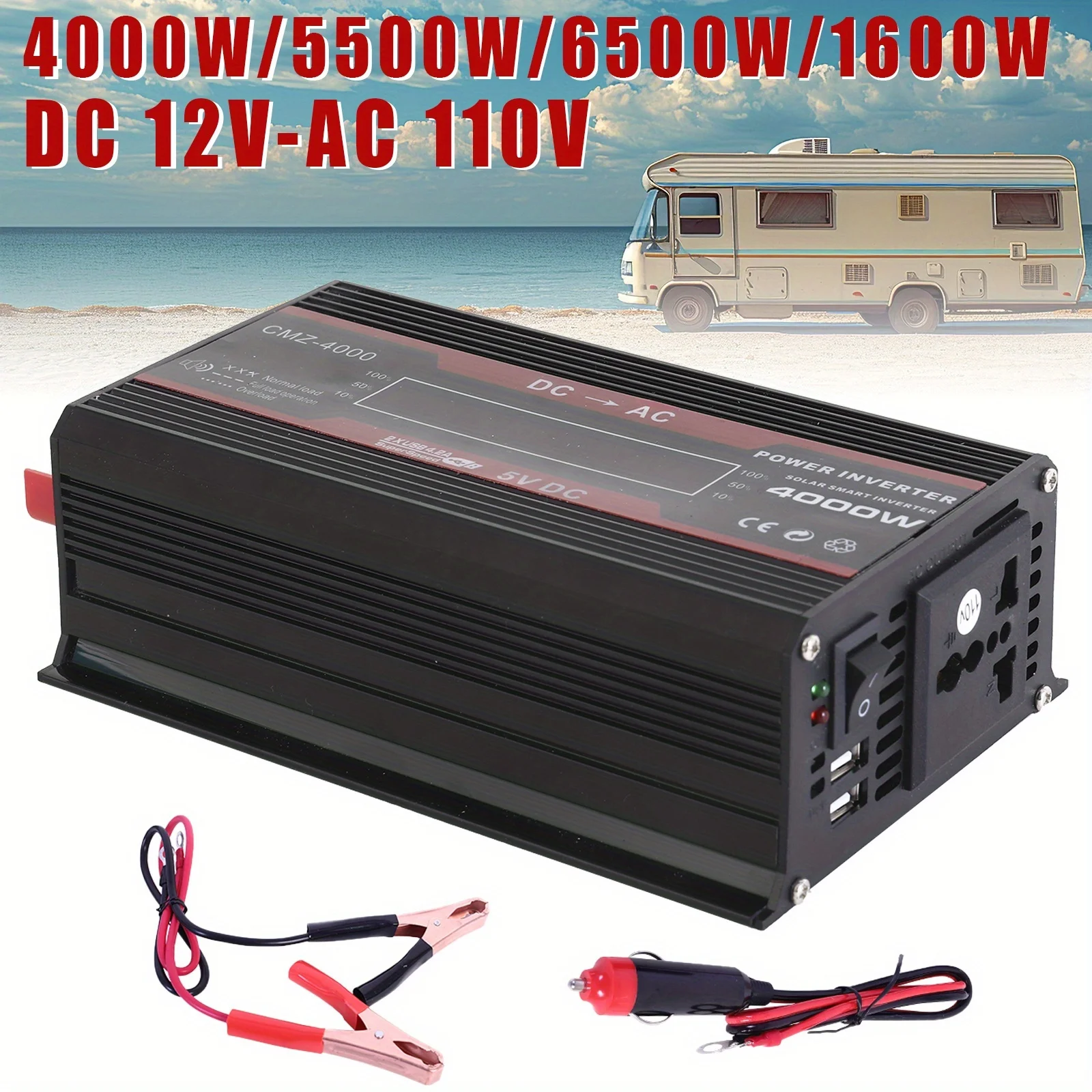 4000W/5000W/6000W/16000W High Power Car Power Inverter, DC 12V To AC 110V Converter, With USB Ports And US Sockets
4000W/5000W/6000W/16000W High Power Car Power Inverter, DC 12V To AC 110V Converter, With USB Ports And US Sockets
