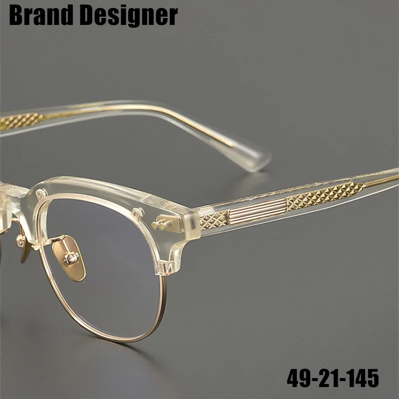 Brand Designer Titanium Acetate Glasses Frame High Quality Men's Classic Round Eyeglasses Women Fashion Blue Light Eyewear Gafas
Brand Designer Titanium Acetate Glasses Frame High Quality Men's Classic Round Eyeglasses Women Fashion Blue Light Eyewear Gafas