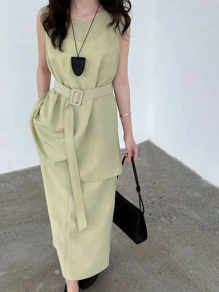 Top Green Tank Half-body Skirt Two Pieces Suit New Round Neck Sleeveless Women Fashion Spring Autumn 2026 AO9C
Top Green Tank Half-body Skirt Two Pieces Suit New Round Neck Sleeveless Women Fashion Spring Autumn 2026 AO9C