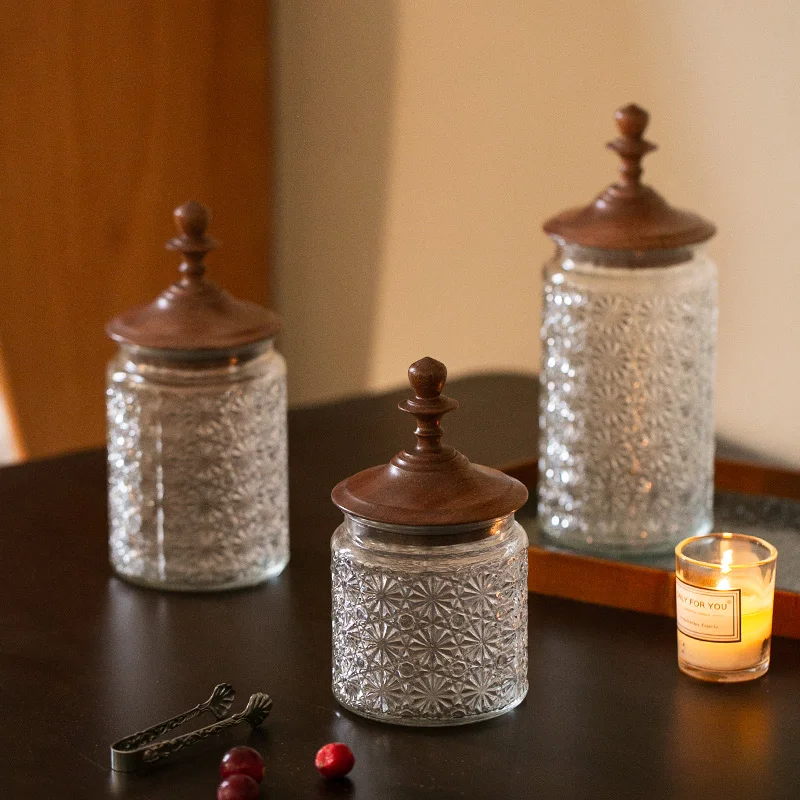 French Sandalwood Covered Glass Sealed Jar Kitchen Storage Jar Vintage Coffee Bean Storage Jar Living Room Home Decoration
French Sandalwood Covered Glass Sealed Jar Kitchen Storage Jar Vintage Coffee Bean Storage Jar Living Room Home Decoration