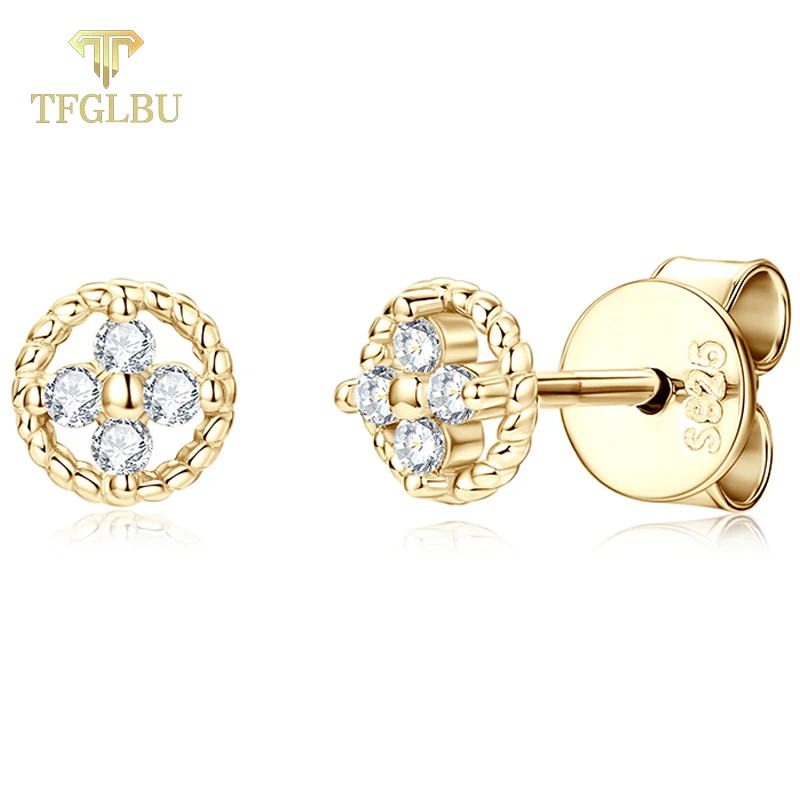 TFGLBU New Full 1.3mm Moissanite Stud Earrings for Women 18k Gold Plated 100% Sterling Silver Diamond Ear Wedding Fine Jewelry
TFGLBU New Full 1.3mm Moissanite Stud Earrings for Women 18k Gold Plated 100% Sterling Silver Diamond Ear Wedding Fine Jewelry
