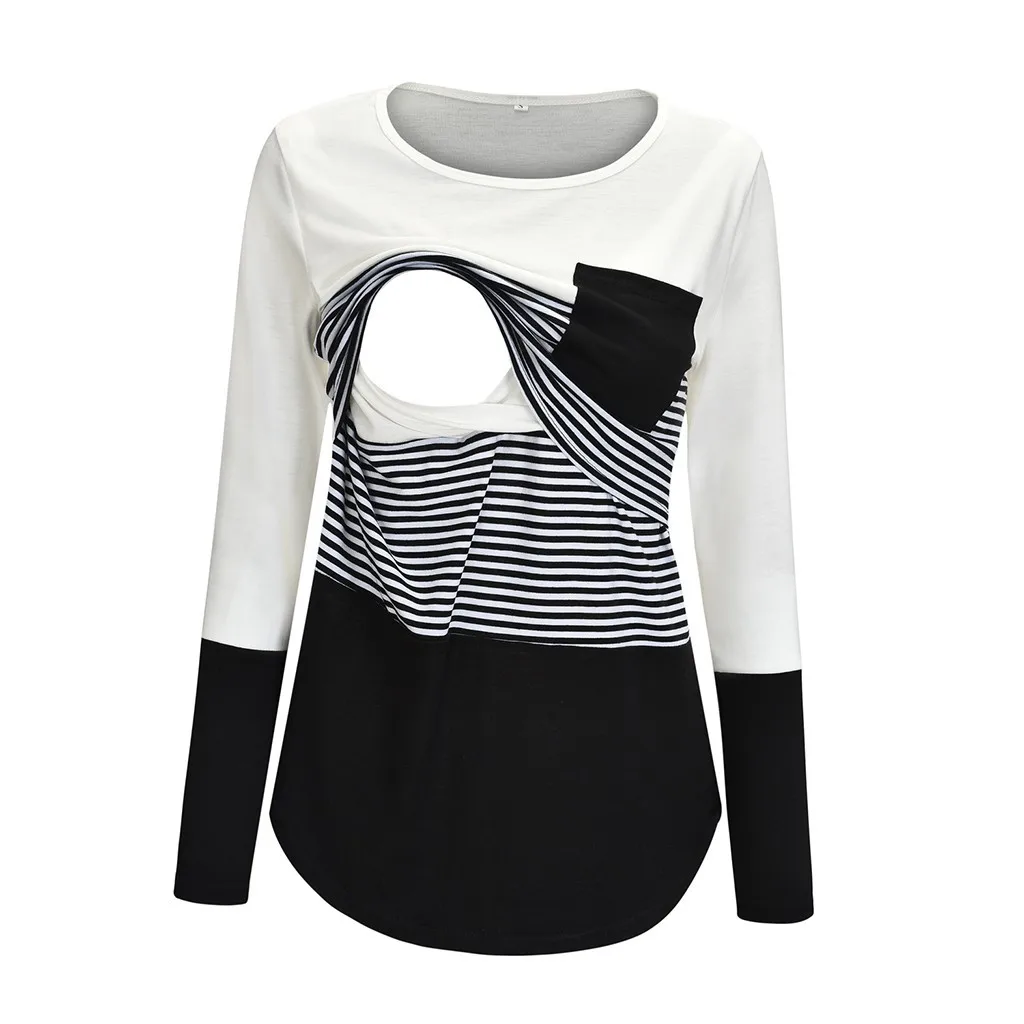 Spring Autumn Women Crew Neck Longsleeved Splicing Pocket Pregnant Women Breastfeeding T-shirt Top Fashion Pregnant Casual Loose
Spring Autumn Women Crew Neck Longsleeved Splicing Pocket Pregnant Women Breastfeeding T-shirt Top Fashion Pregnant Casual Loose