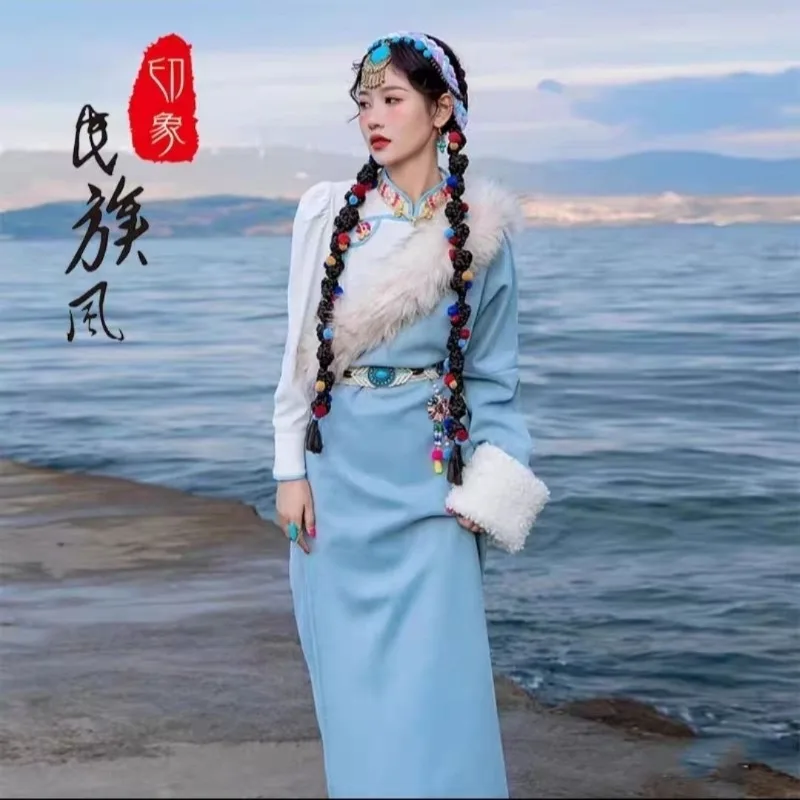 High Quality Chinese Tibetan Costumes for Women Winter Ethnic Minority Dance Performance Costumes Tibetan Photo Tibetan Robes
High Quality Chinese Tibetan Costumes for Women Winter Ethnic Minority Dance Performance Costumes Tibetan Photo Tibetan Robes