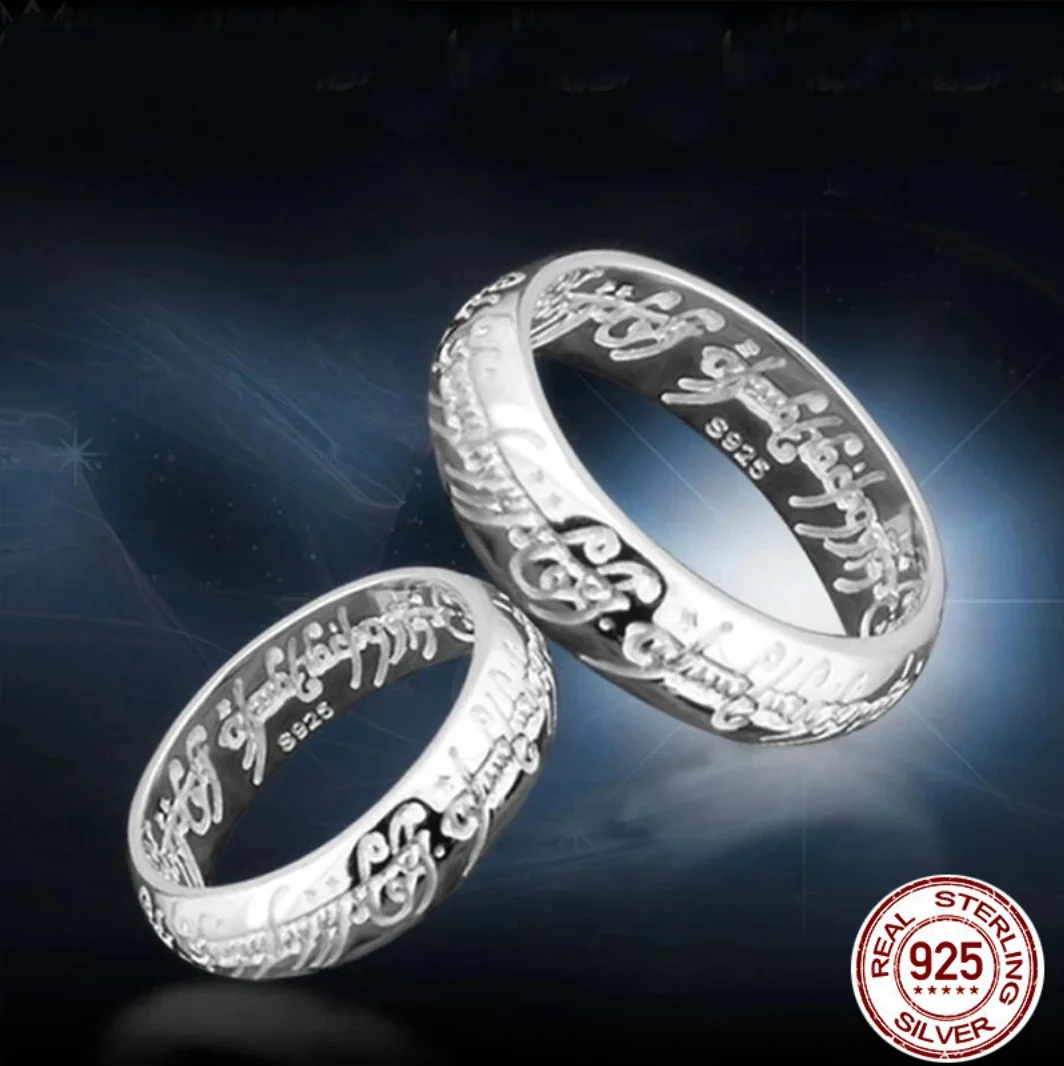 LOTR Ring 925 Sterling Silver Letters Ring Band No Chain For Men Cosplay Jewelry Accessory Birthday Christmas Gifts Size 6-13
LOTR Ring 925 Sterling Silver Letters Ring Band No Chain For Men Cosplay Jewelry Accessory Birthday Christmas Gifts Size 6-13