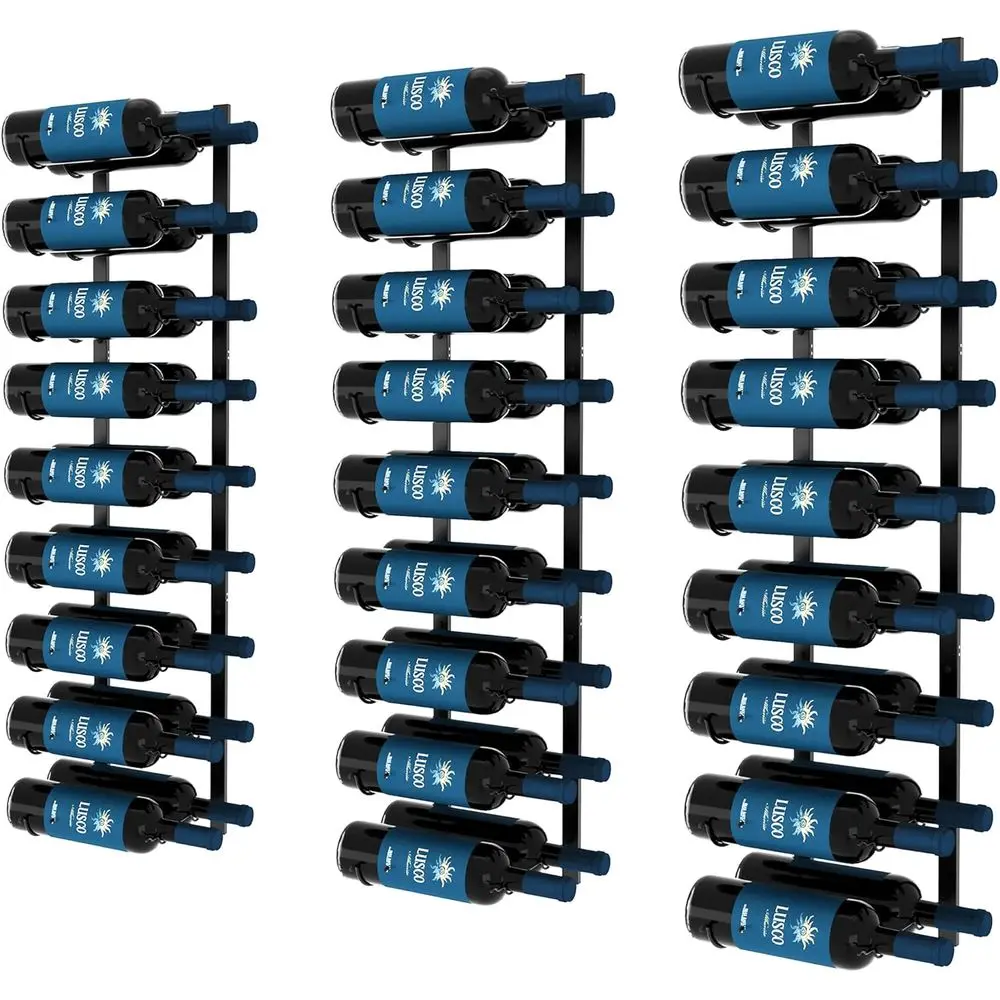 Wall Mount Wine Rack (Holds 54 Bottles 3PCS), DIY 1/2 Wall Wine Rack or Wine Bottles, Liquor, Champagne, Black Metal Wine Bottle
Wall Mount Wine Rack (Holds 54 Bottles 3PCS), DIY 1/2 Wall Wine Rack or Wine Bottles, Liquor, Champagne, Black Metal Wine Bottle