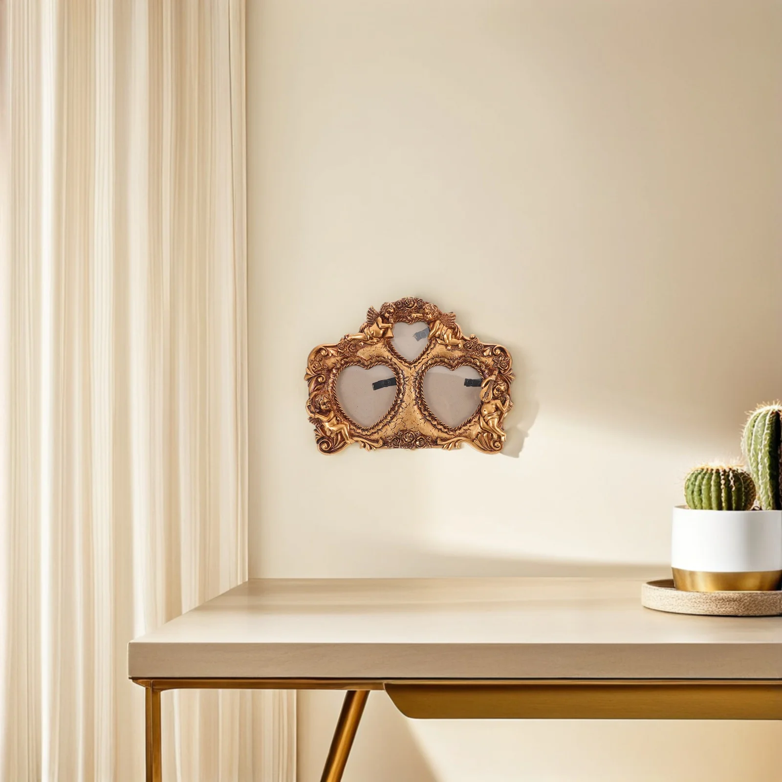 Vintage Gold Distressed Wall Frame - Heart Shape with Angel Details - Ornate Resin Picture Frame for Living Room Hallway
Vintage Gold Distressed Wall Frame - Heart Shape with Angel Details - Ornate Resin Picture Frame for Living Room Hallway