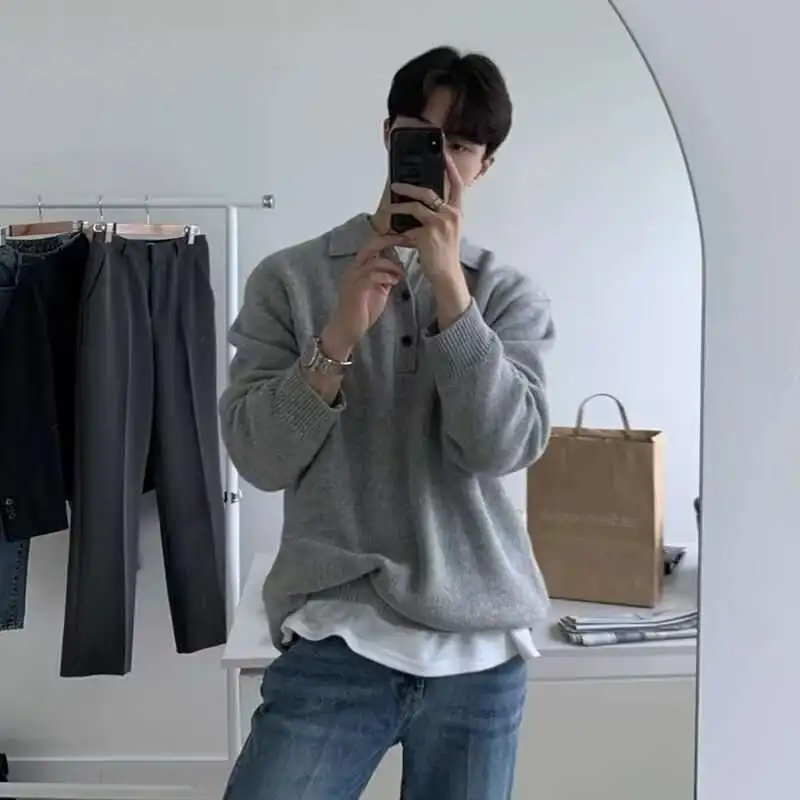 Laid-ba Sle мужской вязаный свитер, повседневное пальто со свободным воротником, корейская версия, новая модель, осенне-зимняя верхняя одежда для отдыха
Laid-ba Sle мужской вязаный свитер, повседневное пальто со свободным воротником, корейская версия, новая модель, осенне-зимняя верхняя одежда для отдыха