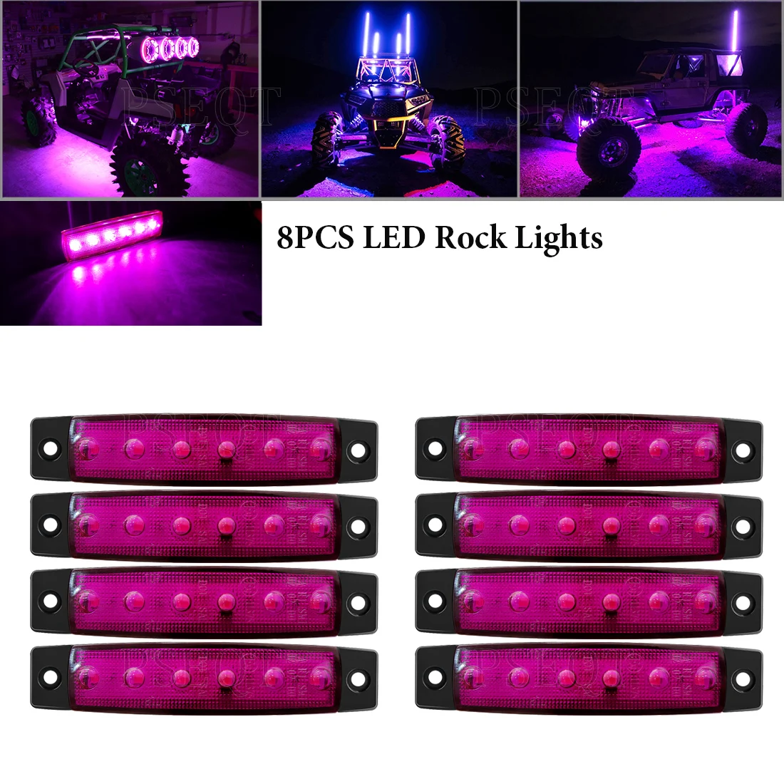 8pcs LED Rock Lights Strip Exterior Underglow Wheel Fender Lighting Kits for Jeep Wrangler UTV Offroad Truck ATV Waterproof
8pcs LED Rock Lights Strip Exterior Underglow Wheel Fender Lighting Kits for Jeep Wrangler UTV Offroad Truck ATV Waterproof